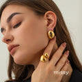 Julietta Oval Stone Drop Earrings