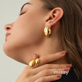 Julietta Oval Stone Drop Earrings