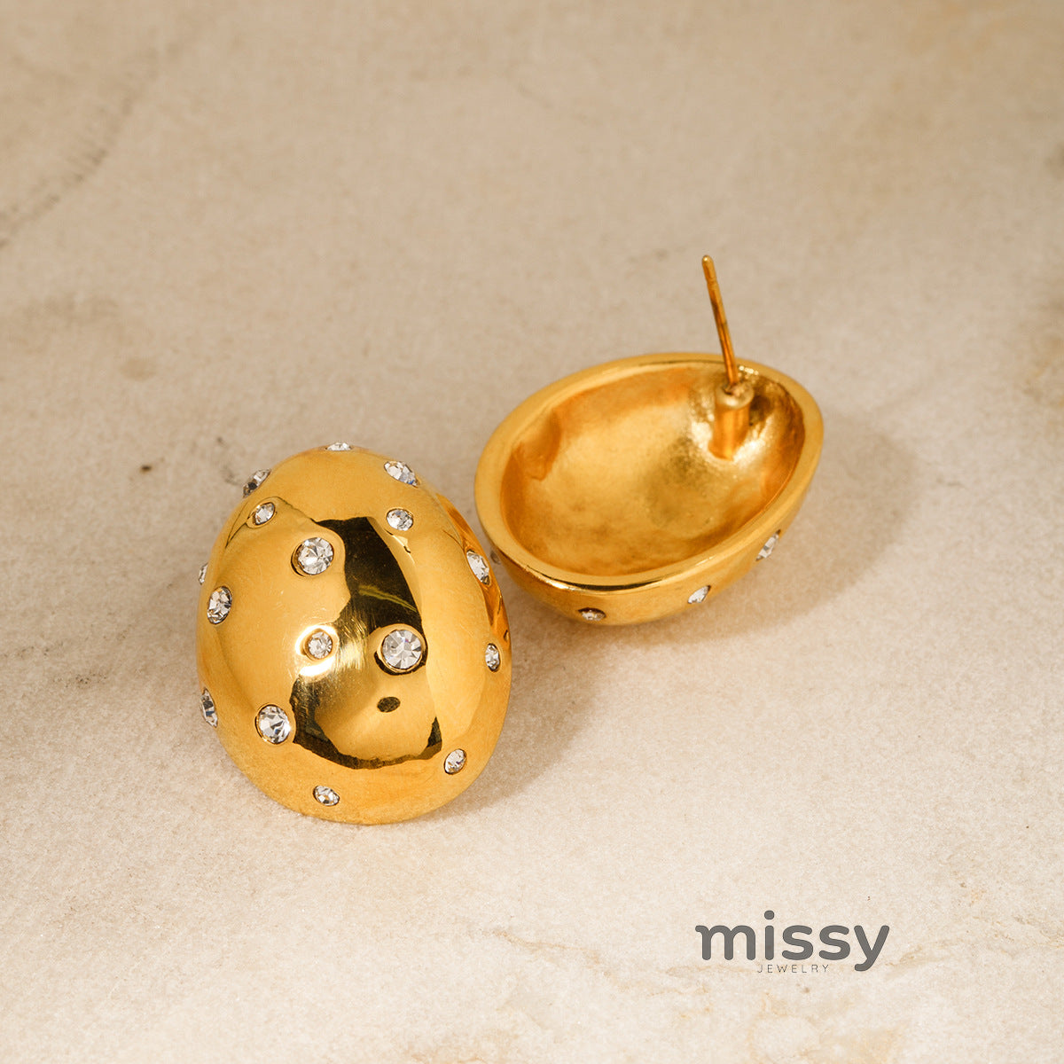 Julietta Oval Stone Drop Earrings