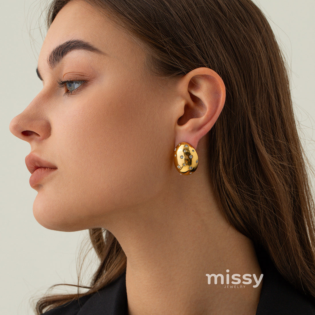 Julietta Oval Stone Drop Earrings