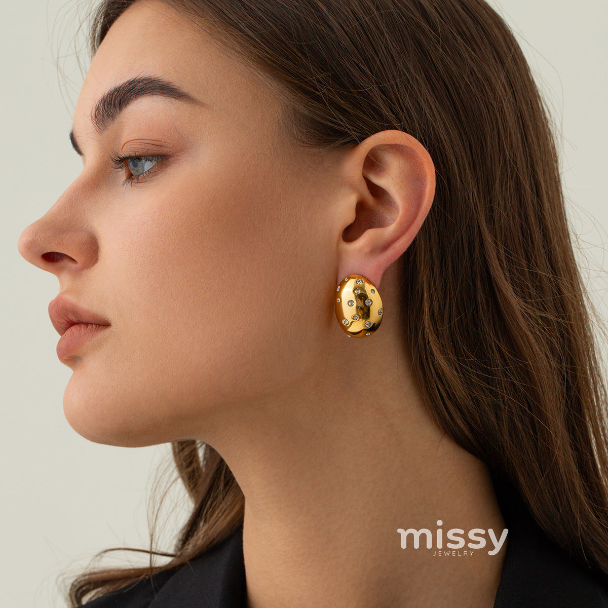 Julietta Oval Stone Drop Earrings