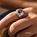 Kaelyn Titanium Tiger Eye Ring [E5NIOUDJ]