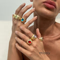 Kaleena Gemstone Open Ring