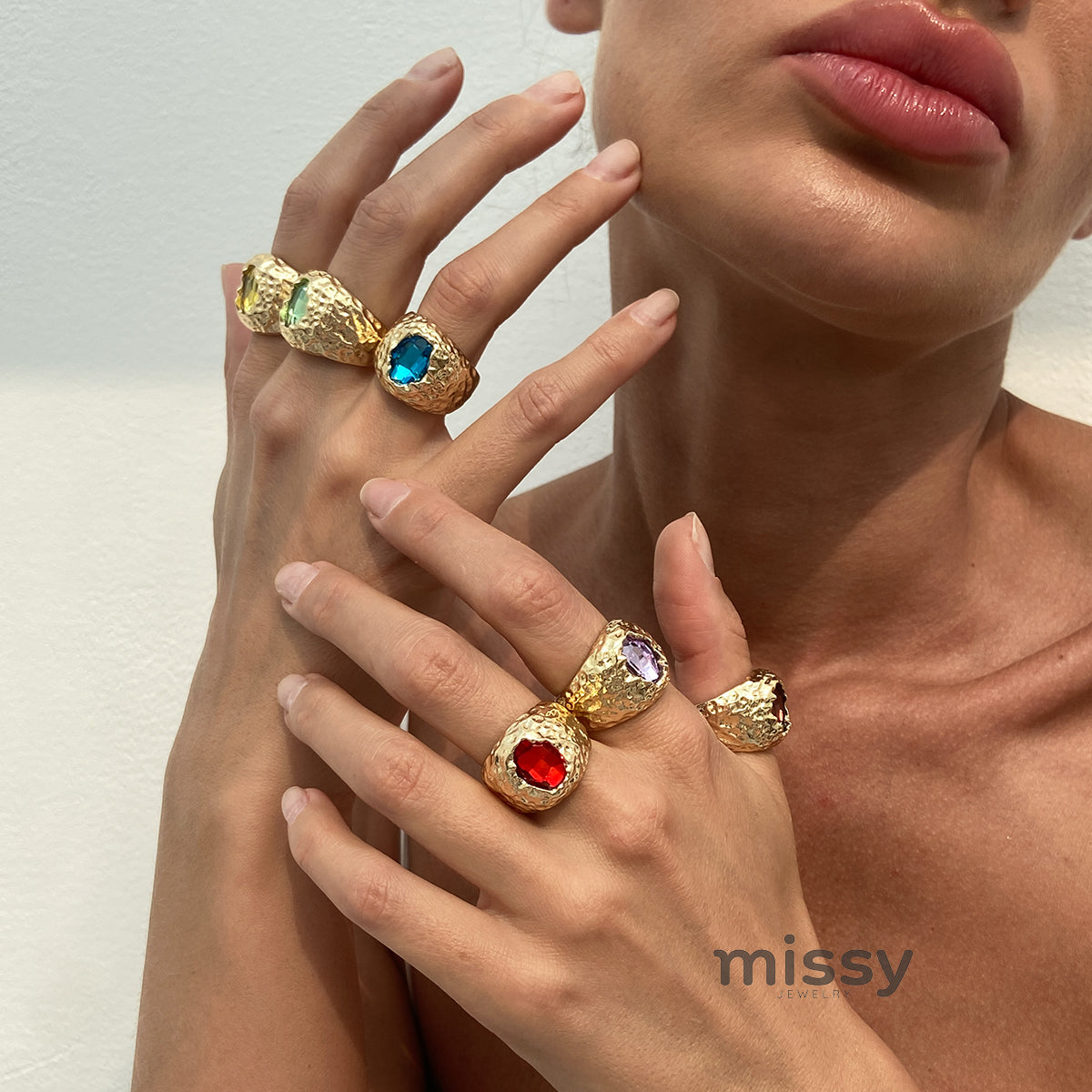 Kaleena Gemstone Open Ring