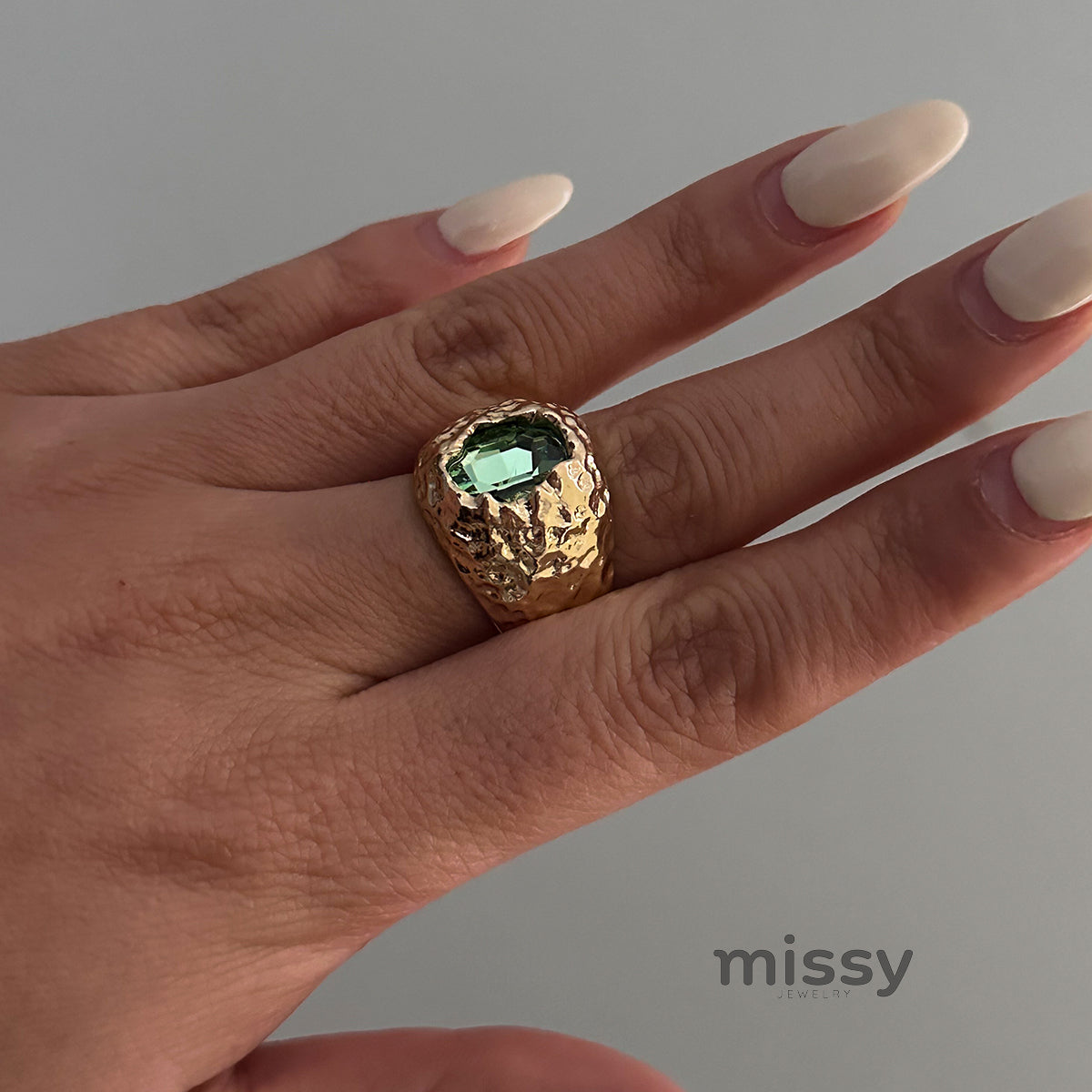 Kaleena Gemstone Open Ring