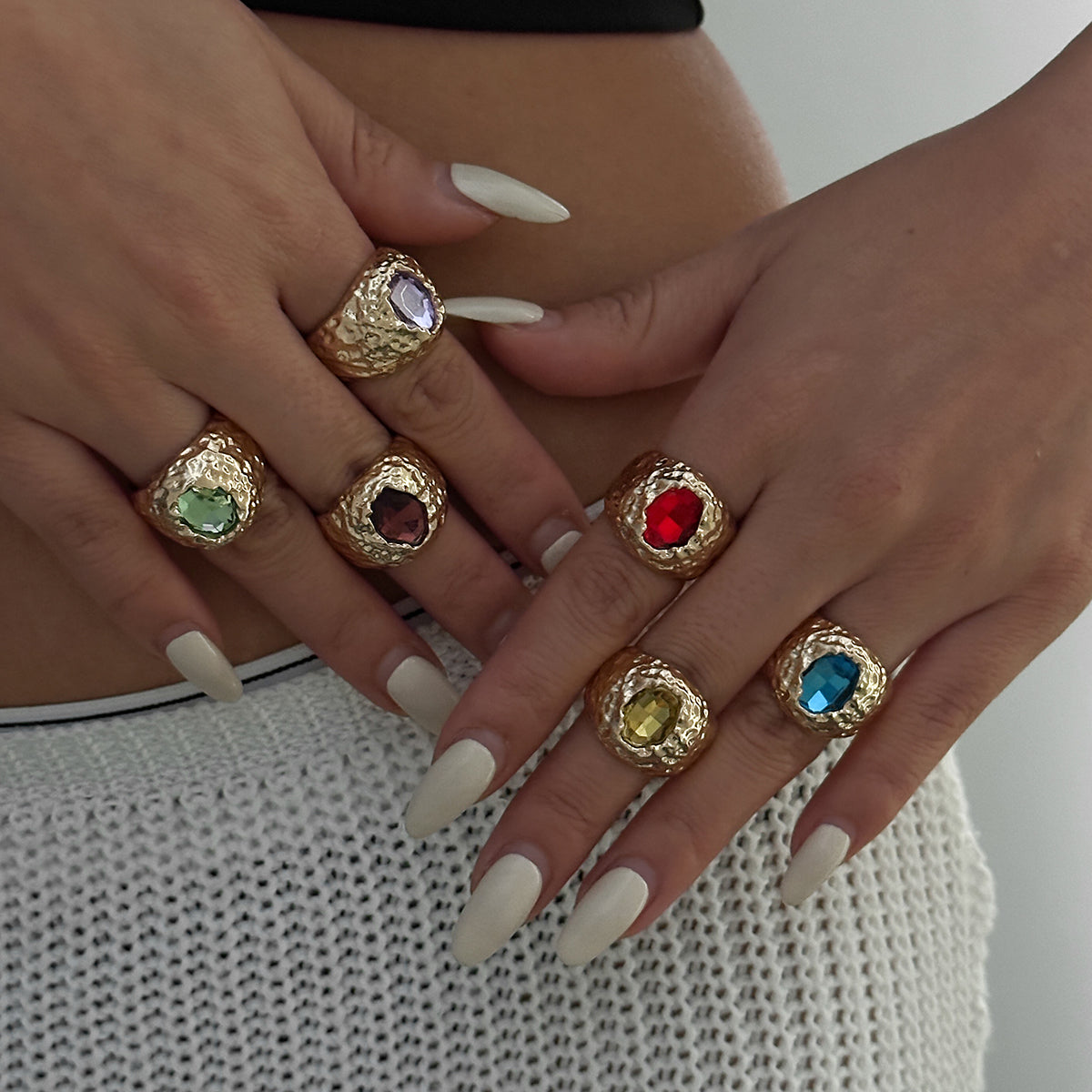 Kaleena Gemstone Open Ring