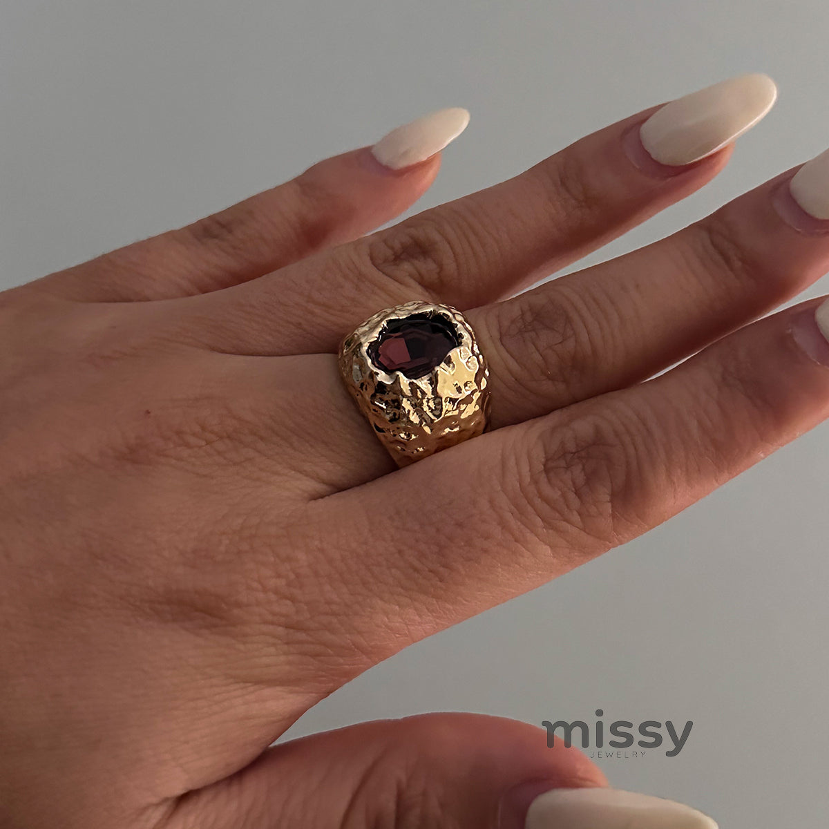 Kaleena Gemstone Open Ring