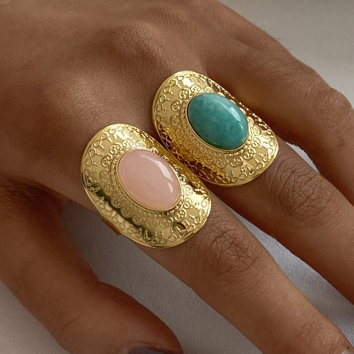 Kamari Open Natural Stone Ring