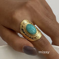 Kamari Open Natural Stone Ring
