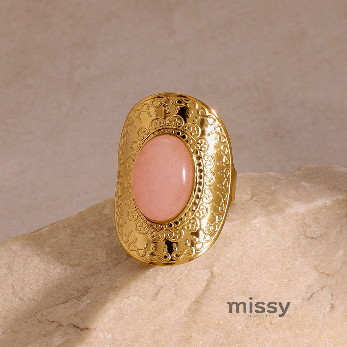 Kamari Open Natural Stone Ring