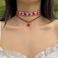 Kambree Strawberry Layered Necklace Set