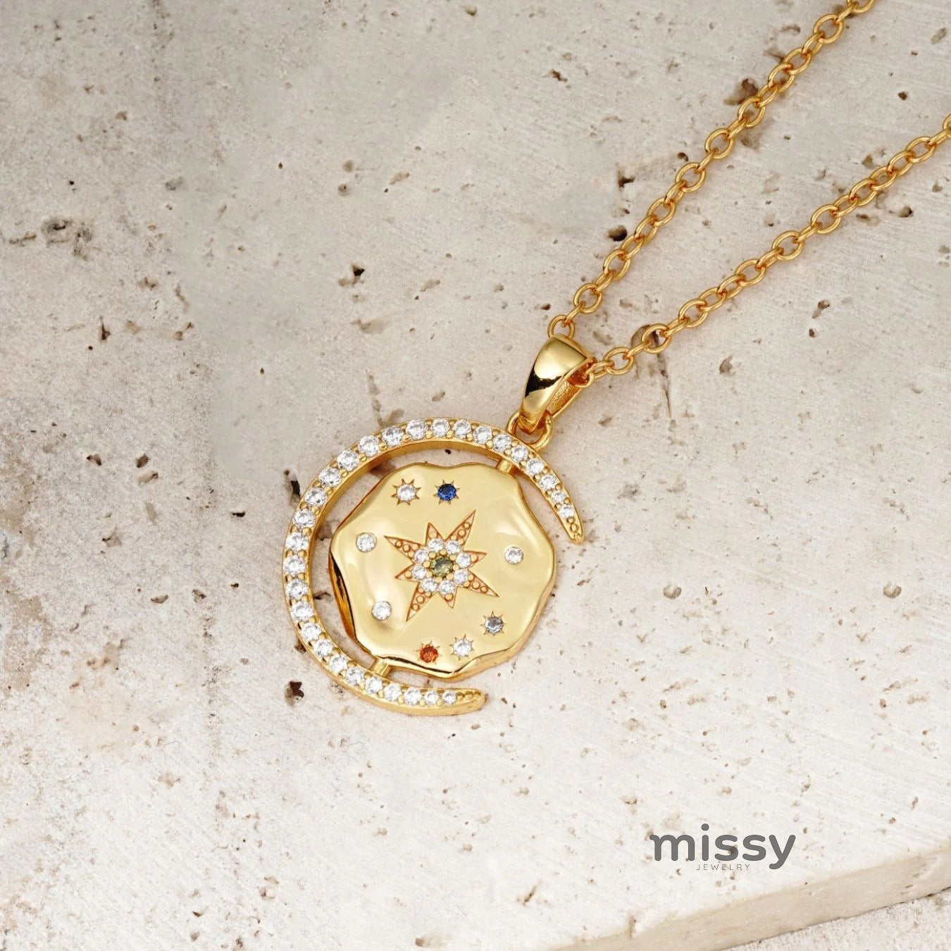 Kameryn Zircon Celestial Necklace [QFJZV1UV]