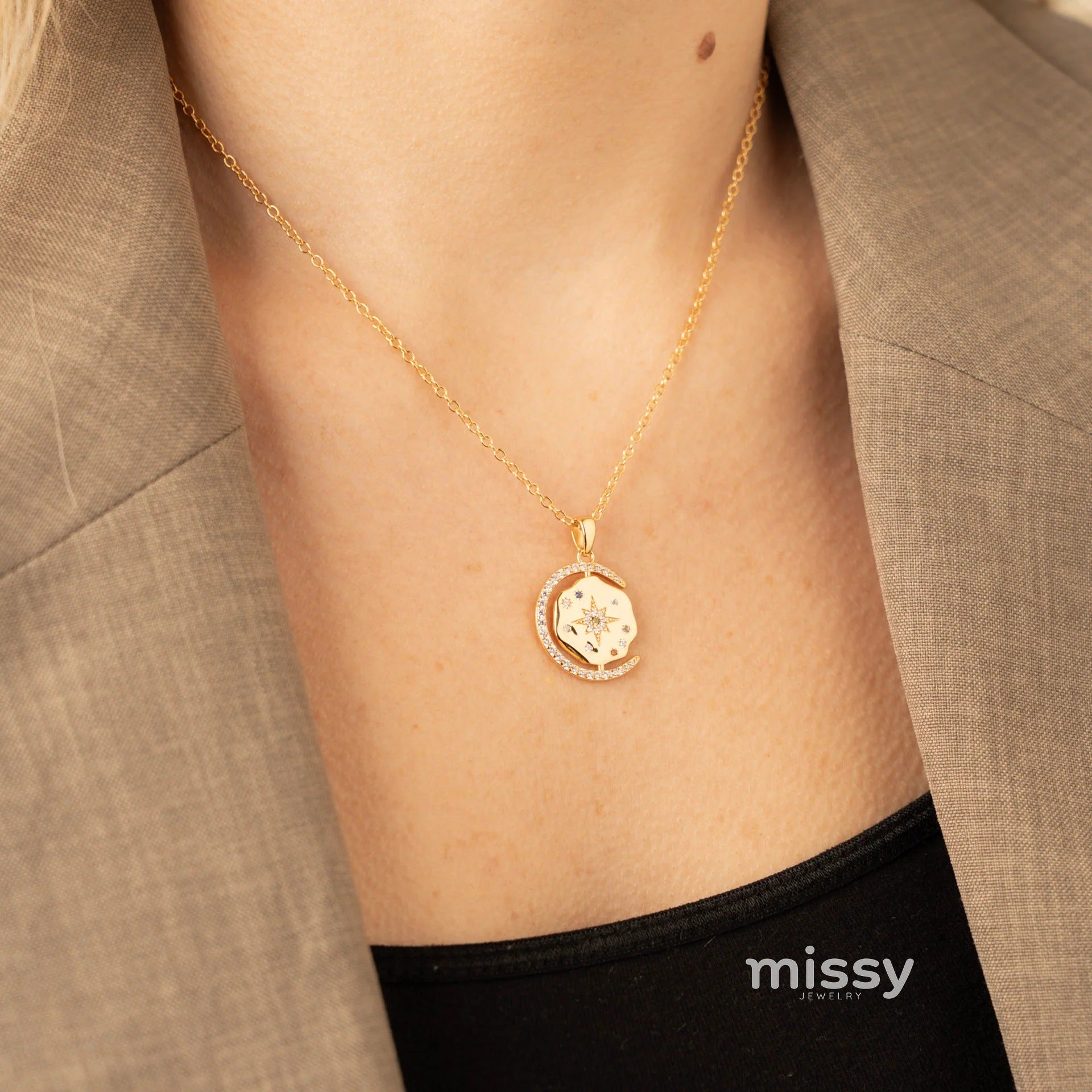 Kameryn Zircon Celestial Necklace [4IGB8EK4]