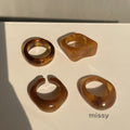 Kamilla Chunky Resin Ring Set [Y4J206PS]