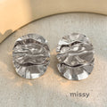 Karalynn Metallic Pleated Flower Earrings