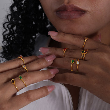 Karena Adjustable Gemstone Ring [47K3D9E1]