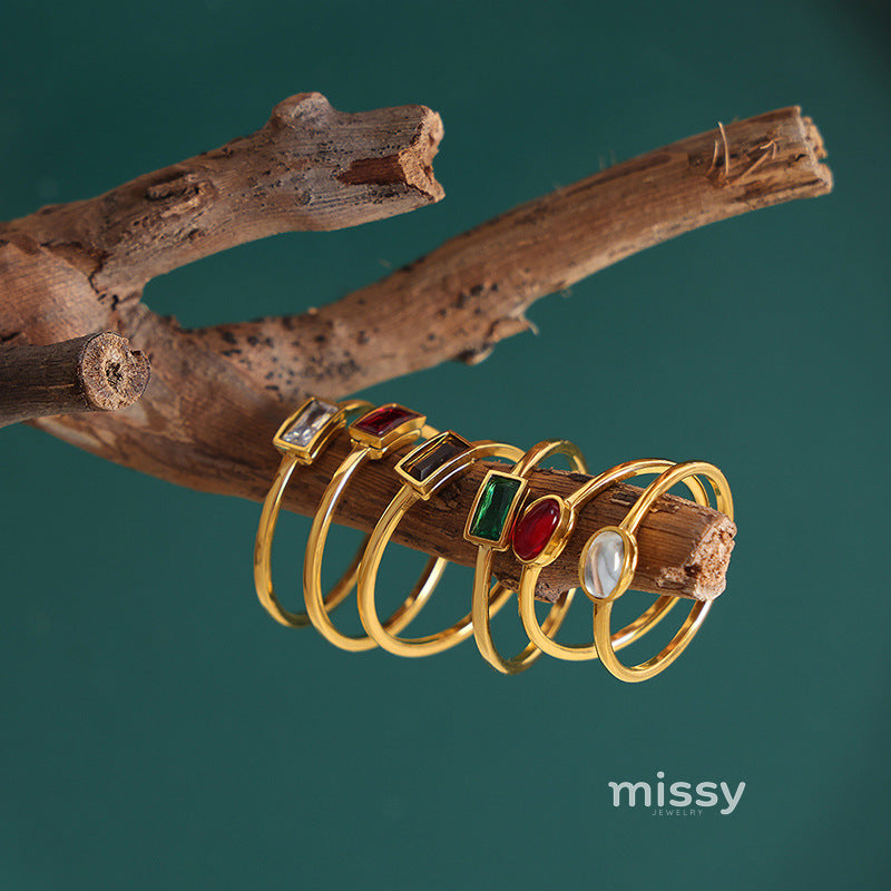 Karena Adjustable Gemstone Ring [MWUGLTPC]