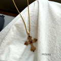 Karmella Retro Cross Necklace [26V16U9W]