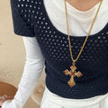Karmella Retro Cross Necklace [KTZS8UHH]