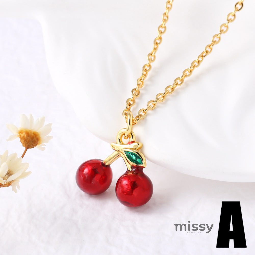 Karol Cherry Pendant Necklace [YJIH877E]