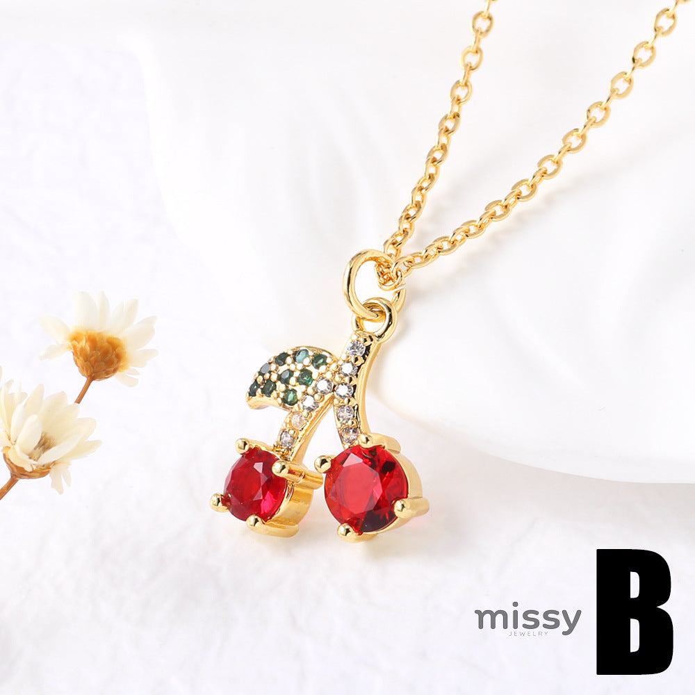 Karol Cherry Pendant Necklace [EY9KL106]