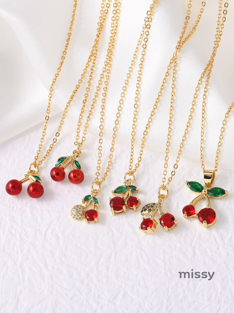 Karol Cherry Pendant Necklace [KQ630XSB]