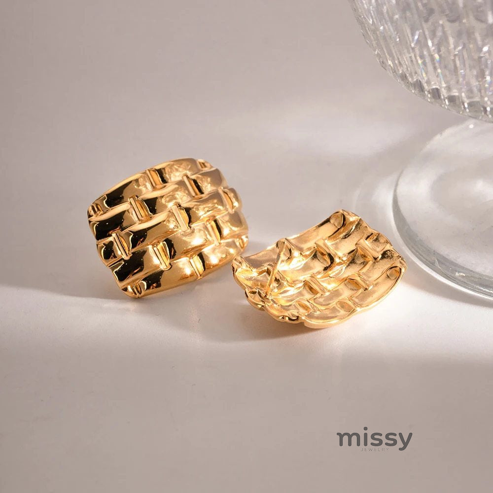 Karolina Woven Texture Earrings [VAYMPYSE]