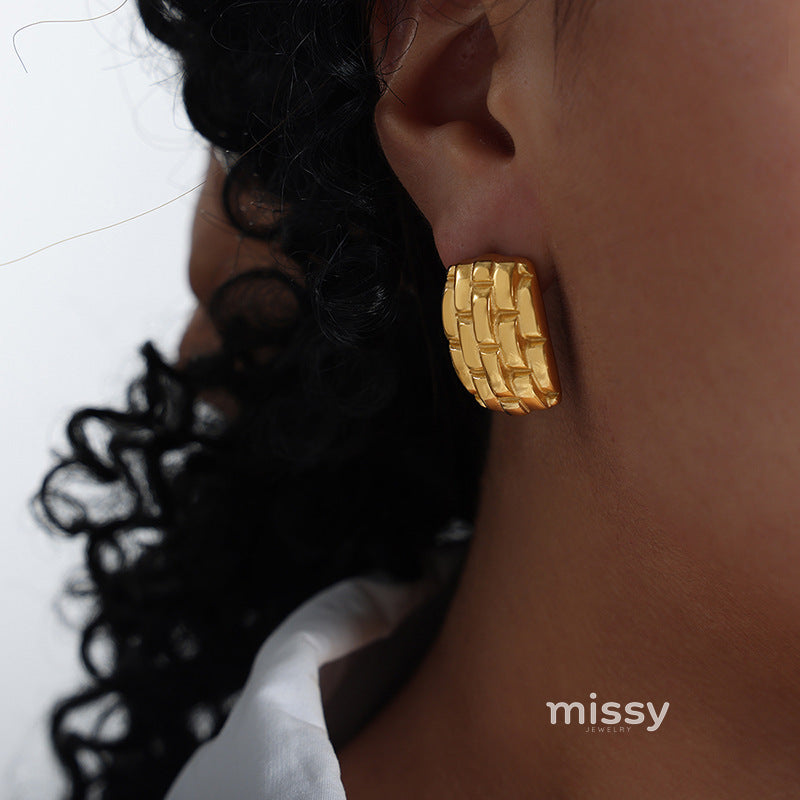 Karolina Woven Texture Earrings [Y0SSAYJH]