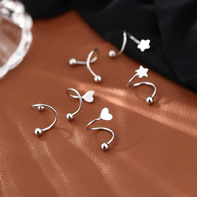Karra Star Heart Cartilage Studs [CM4BIZKC]