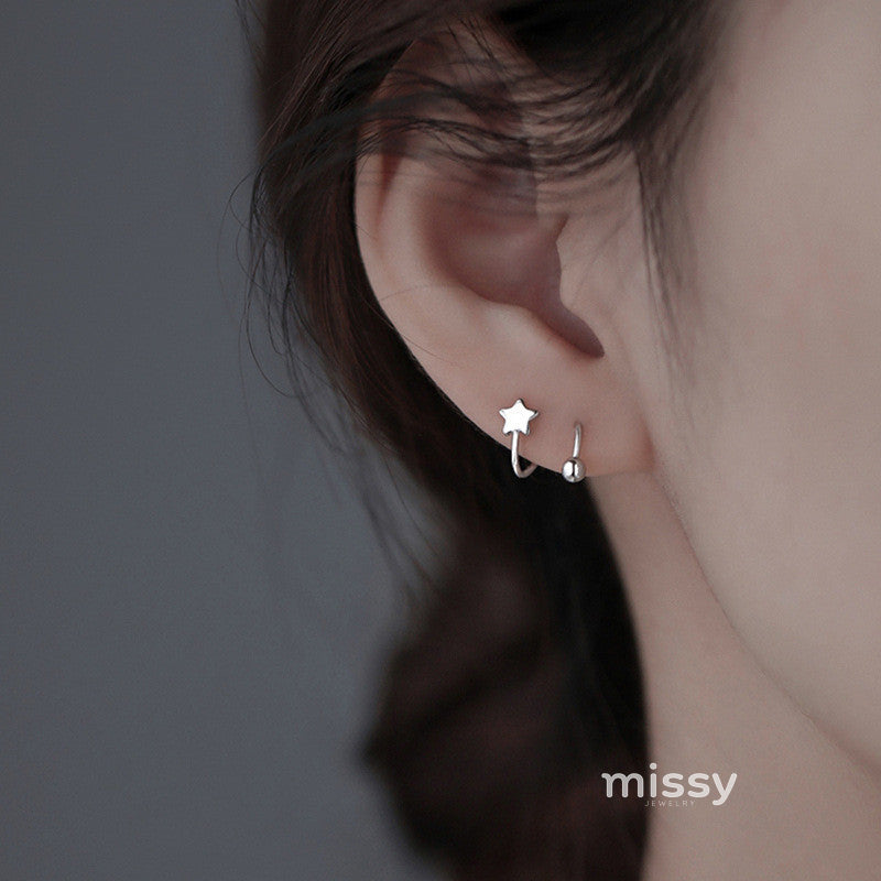 Karra Star Heart Cartilage Studs [CM4BIZKC]