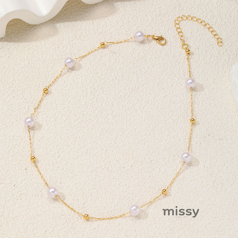 Karsynn Pearl Orb Charm Necklace [I21GBNBI]