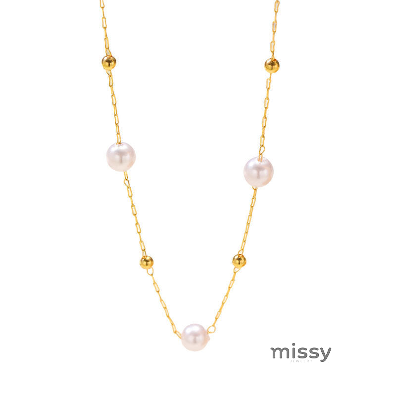 Karsynn Pearl Orb Charm Necklace [DENEFVS0]