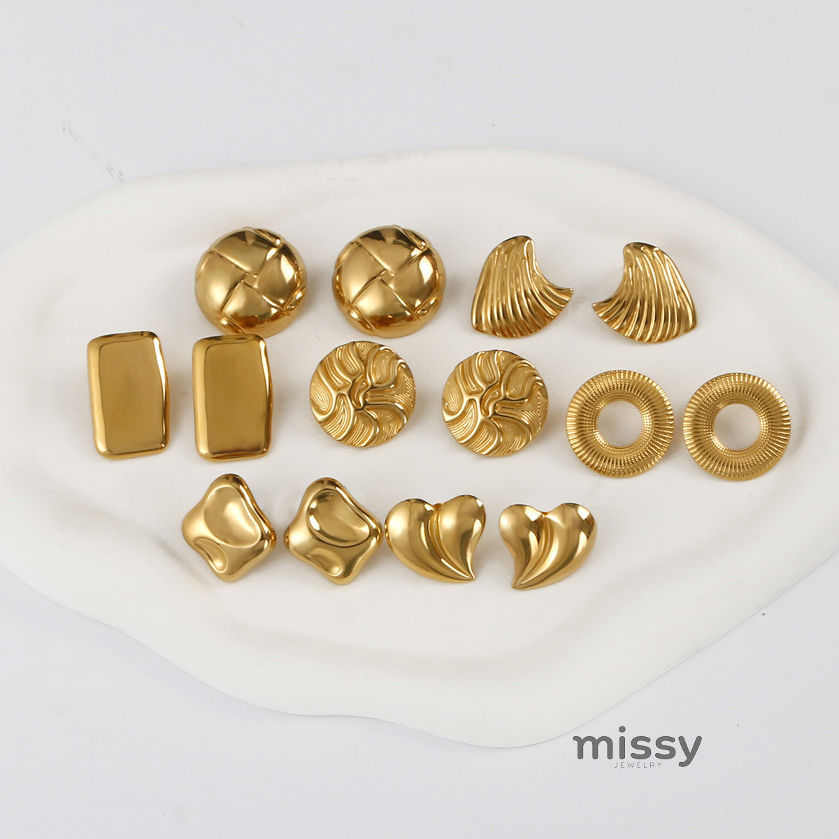 Katlyn Elevated Gold Geometric Earrings [O9HCXUDO]