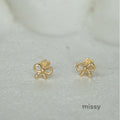 Kaydence Heart Bow Stud Earrings [EA8VTUPZ]