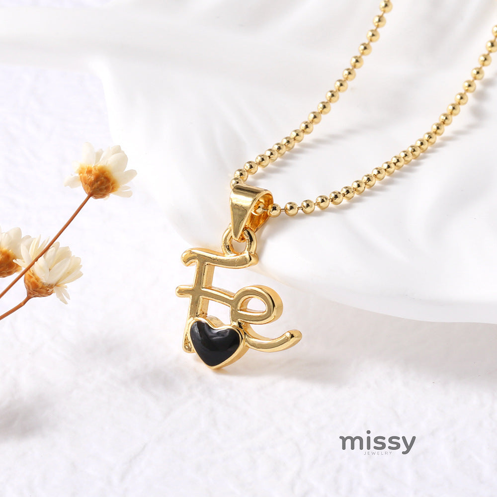 Keaton Enamel Heart Pendant Necklace [HO3LZKCC]