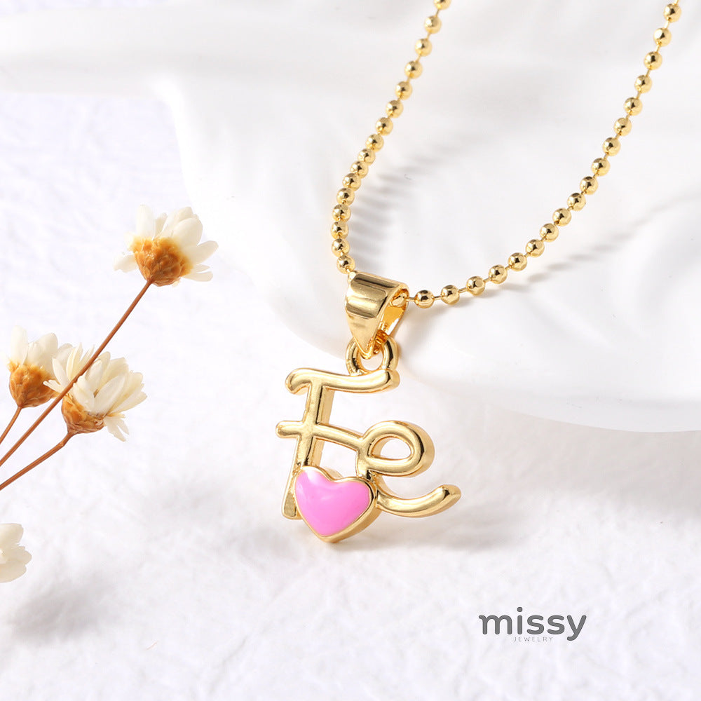 Keaton Enamel Heart Pendant Necklace [P755DB5R]