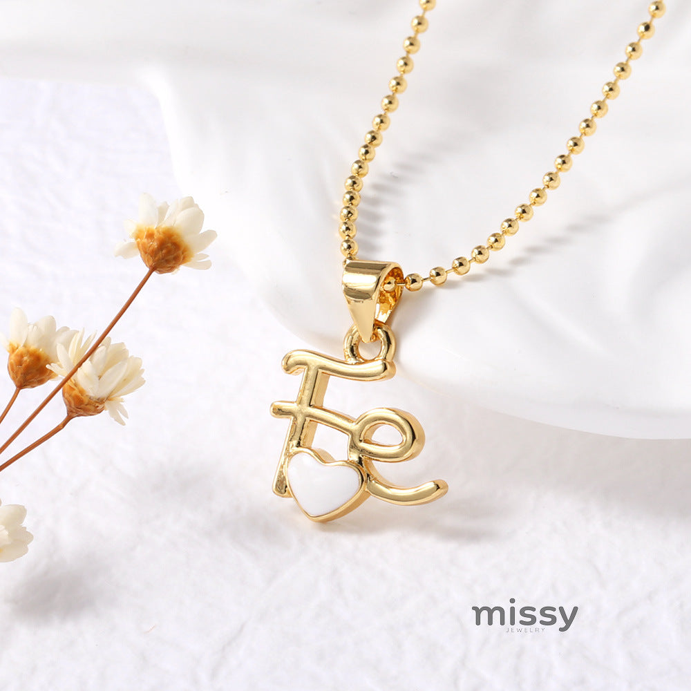 Keaton Enamel Heart Pendant Necklace [Q2I4RMB5]
