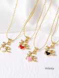 Keaton Enamel Heart Pendant Necklace [GZ7QTWGD]