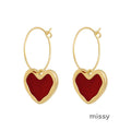 Kehlani Burgundy Heart Studs [JTPO9YJU]