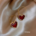 Kehlani Burgundy Heart Studs [XEZ30VC1]