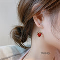 Kehlani Burgundy Heart Studs [BLJWP2Y7]