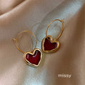 Kehlani Burgundy Heart Studs [FDSXOTRU]