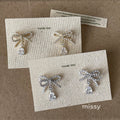 Kelcie Pearl Bow Drop Earrings [OXZC4SR8]