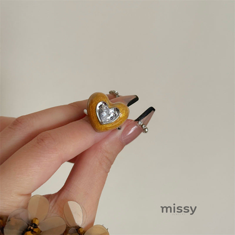 Kelsy Enamel Heart Open Ring [TNAAYW0P]