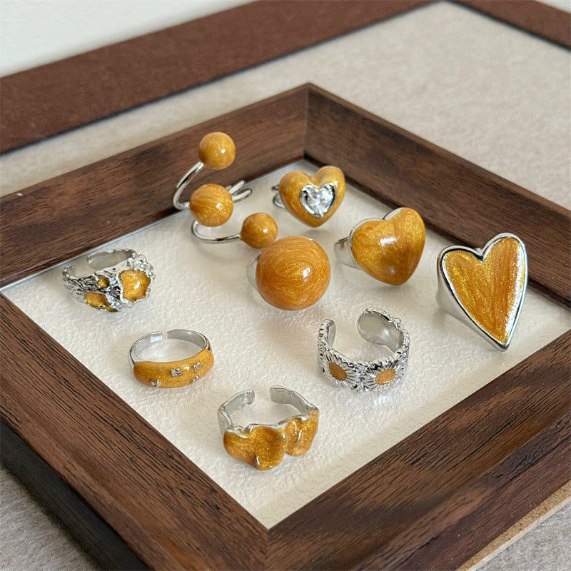 Kelsy Enamel Heart Open Ring [782OLKT0]