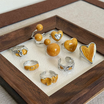 Kelsy Enamel Heart Open Ring [782OLKT0]
