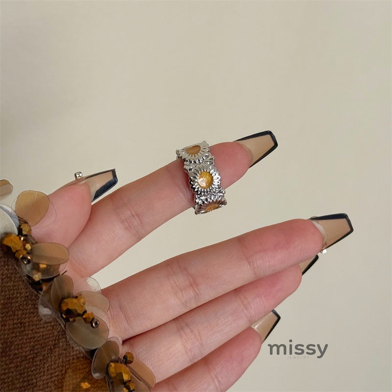 Kelsy Enamel Heart Open Ring [NIL9BK2D]
