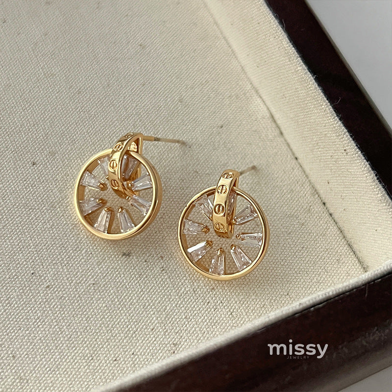 Kensleigh Zirconium Disc Earrings [NLEF6F0P]