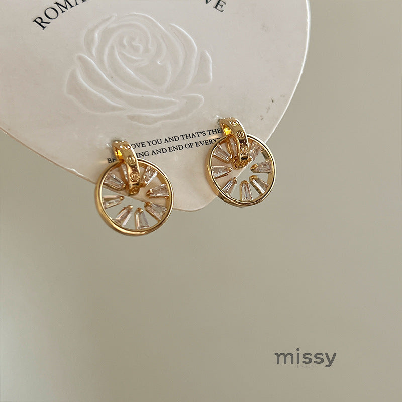 Kensleigh Zirconium Disc Earrings [DTOVBJM4]