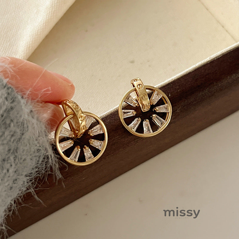 Kensleigh Zirconium Disc Earrings [MXEFSHQM]